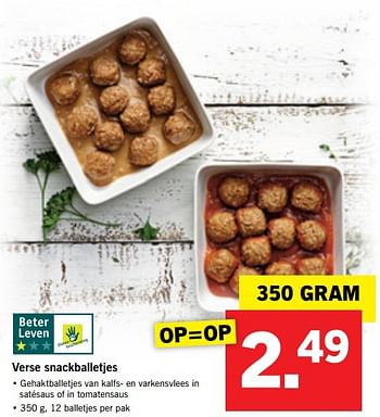 Aanbiedingen Verse snackballetjes - Huismerk - Lidl - Geldig van 16/01/2017 tot 22/01/2017 bij Lidl