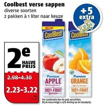 Aanbiedingen Coolbest verse sappen - Coolbest - Geldig van 16/01/2017 tot 22/01/2017 bij Poiesz