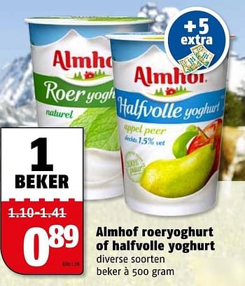Aanbiedingen Almhof roeryoghurt of halfvolle yoghurt - Almhof - Geldig van 16/01/2017 tot 22/01/2017 bij Poiesz