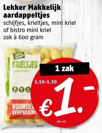 Aanbiedingen Lekker makkelijk aardappeltjes - Huismerk Poiesz - Geldig van 16/01/2017 tot 22/01/2017 bij Poiesz