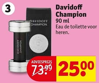 Aanbiedingen Davidoff champion - Davidoff - Geldig van 17/01/2017 tot 22/01/2017 bij Kruidvat
