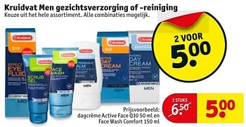 Aanbiedingen Dagcrème active face q10 en face wash comfort - Huismerk - Kruidvat - Geldig van 17/01/2017 tot 22/01/2017 bij Kruidvat