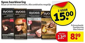 Aanbiedingen Haarkleuring oleo intense - Syoss - Geldig van 17/01/2017 tot 22/01/2017 bij Kruidvat