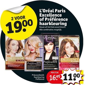 Aanbiedingen Haarkleuring préférence - L'Oreal Paris - Geldig van 17/01/2017 tot 22/01/2017 bij Kruidvat