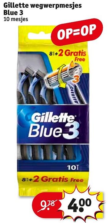 Aanbiedingen Gillette wegwerpmesjes blue 3 - Gillette - Geldig van 17/01/2017 tot 22/01/2017 bij Kruidvat