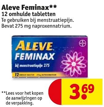 Aanbiedingen Aleve feminax - Aleve - Geldig van 17/01/2017 tot 22/01/2017 bij Kruidvat