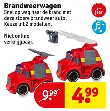 Aanbiedingen Brandweerwagen - Huismerk - Kruidvat - Geldig van 17/01/2017 tot 22/01/2017 bij Kruidvat