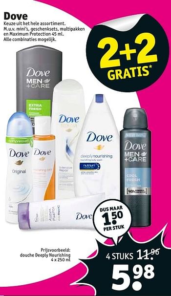 Aanbiedingen Douche deeply nourishing - Dove - Geldig van 17/01/2017 tot 22/01/2017 bij Kruidvat