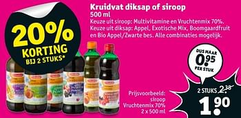 Aanbiedingen Siroop vruchtenmix 70% - Huismerk - Kruidvat - Geldig van 17/01/2017 tot 22/01/2017 bij Kruidvat