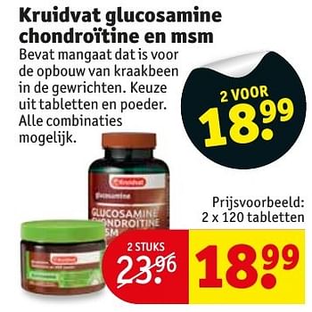 Aanbiedingen Kruidvat glucosamine chondroïtine en msm - Huismerk - Kruidvat - Geldig van 17/01/2017 tot 22/01/2017 bij Kruidvat
