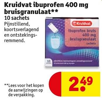 Aanbiedingen Kruidvat ibuprofen bruisgranulaat - Huismerk - Kruidvat - Geldig van 17/01/2017 tot 22/01/2017 bij Kruidvat