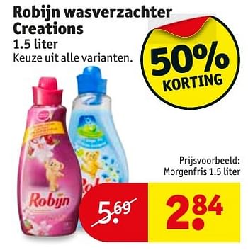 Aanbiedingen Robijn wasverzachter creations morgenfris - Robijn - Geldig van 17/01/2017 tot 22/01/2017 bij Kruidvat