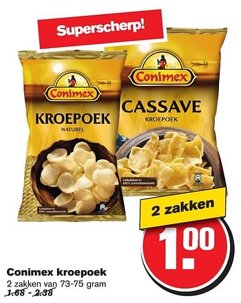 Aanbiedingen Conimex kroepoek - Conimex - Geldig van 18/01/2017 tot 24/01/2017 bij Hoogvliet