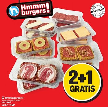 Aanbiedingen Hmmmburgers! - Huismerk - Hoogvliet - Geldig van 18/01/2017 tot 24/01/2017 bij Hoogvliet