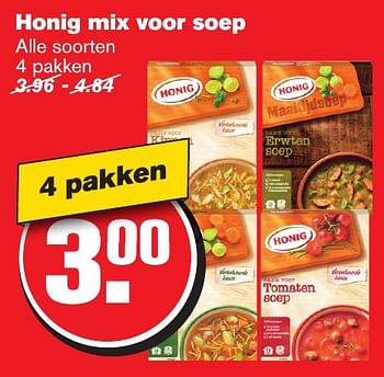 Aanbiedingen Honig mix voor soep - Honig - Geldig van 18/01/2017 tot 24/01/2017 bij Hoogvliet