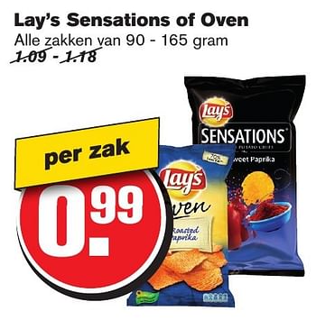 Aanbiedingen Lay`s sensations of oven - Lay's - Geldig van 18/01/2017 tot 24/01/2017 bij Hoogvliet