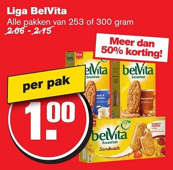 Aanbiedingen Liga belvita - Belvita - Geldig van 18/01/2017 tot 24/01/2017 bij Hoogvliet