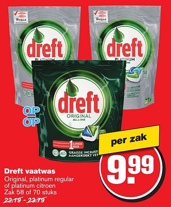 Aanbiedingen Dreft vaatwas - Dreft - Geldig van 18/01/2017 tot 24/01/2017 bij Hoogvliet