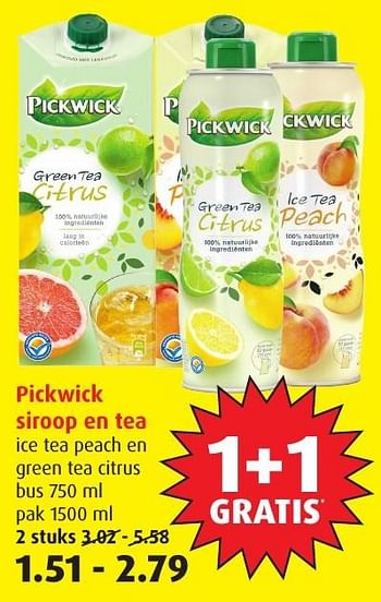Aanbiedingen Pickwick siroop en tea - Pickwick - Geldig van 18/01/2017 tot 24/01/2017 bij Boni Supermarkt