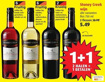 Aanbiedingen Stoney creek wijn - Rode wijnen - Geldig van 18/01/2017 tot 24/01/2017 bij Boni Supermarkt