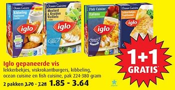 Aanbiedingen Iglo gepaneerde vis - Iglo - Geldig van 18/01/2017 tot 24/01/2017 bij Boni Supermarkt