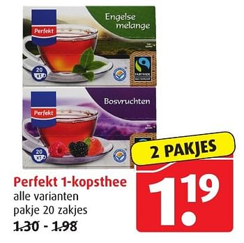 Aanbiedingen Perfekt 1-kopsthee - Perfekt - Geldig van 18/01/2017 tot 24/01/2017 bij Boni Supermarkt