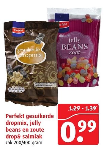 Aanbiedingen Perfekt gesuikerde dropmix, jelly beans en zoute drop+ salmiak - Perfekt - Geldig van 18/01/2017 tot 24/01/2017 bij Boni Supermarkt