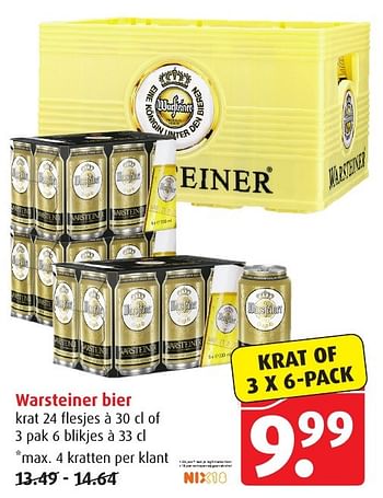 Aanbiedingen Warsteiner bier - Warsteiner - Geldig van 18/01/2017 tot 24/01/2017 bij Boni Supermarkt