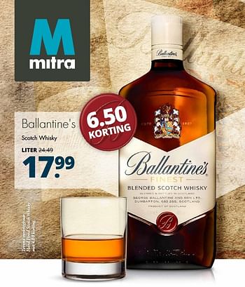 Aanbiedingen Ballantine`s scotch whisky - Ballantine's - Geldig van 15/01/2017 tot 28/01/2017 bij Mitra