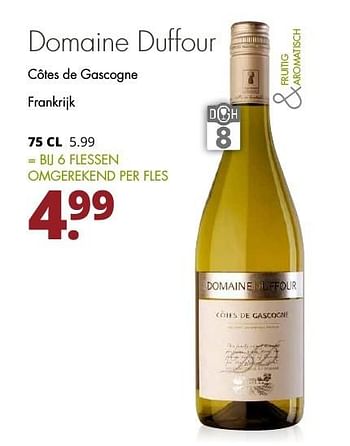Aanbiedingen Domaine duffour côtes de gascogne frankrijk - Witte wijnen - Geldig van 15/01/2017 tot 28/01/2017 bij Mitra