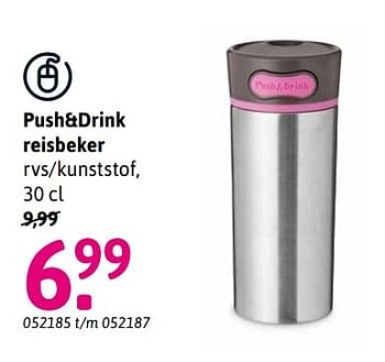 Aanbiedingen Push+drink reisbeker - Huismerk - Xenos - Geldig van 02/01/2017 tot 29/01/2017 bij Xenos