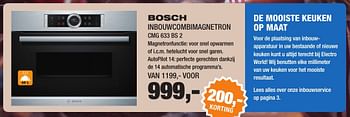 Aanbiedingen Bosch inbouwcombimagnetron cmg 633 bs 2 - Bosch - Geldig van 16/01/2017 tot 29/01/2017 bij Electro World