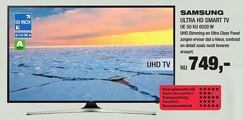 Aanbiedingen Samsung ultra hd smart tv ue 50 ku 6020 w - Samsung - Geldig van 16/01/2017 tot 29/01/2017 bij Electro World