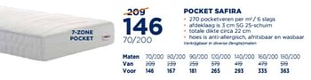 Aanbiedingen Pocket safira - Huismerk - TotaalBed - Geldig van 16/01/2017 tot 29/01/2017 bij TotaalBed