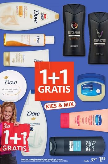 Aanbiedingen Dove, axe en vaseline douche, hand en body pure petrol crème - Axe - Geldig van 16/01/2017 tot 29/01/2017 bij Etos