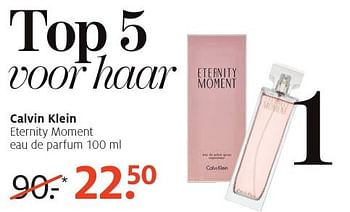 Aanbiedingen Calvin klein eternity moment eau de parfum 100 ml - Calvin Klein - Geldig van 16/01/2017 tot 29/01/2017 bij Etos