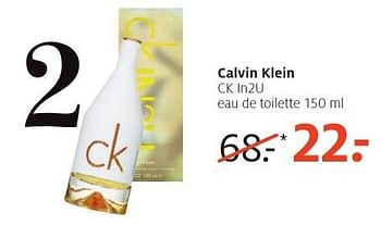 Aanbiedingen Calvin klein ck in2u eau de toilette 150 ml - Calvin Klein - Geldig van 16/01/2017 tot 29/01/2017 bij Etos