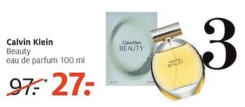 Aanbiedingen Calvin klein beauty eau de parfum 100 ml - Calvin Klein - Geldig van 16/01/2017 tot 29/01/2017 bij Etos