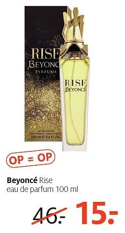 Aanbiedingen Beyoncé rise eau de parfum 100 ml - Beyoncé Heat - Geldig van 16/01/2017 tot 29/01/2017 bij Etos