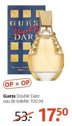 Aanbiedingen Guess double dare eau de toilette 100 ml - Guess - Geldig van 16/01/2017 tot 29/01/2017 bij Etos