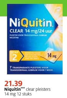 Aanbiedingen Niquitin clear pleisters - Niquitin - Geldig van 16/01/2017 tot 29/01/2017 bij Etos