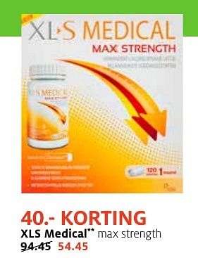 Aanbiedingen Xls medical max strength - XL-S Medical - Geldig van 16/01/2017 tot 29/01/2017 bij Etos