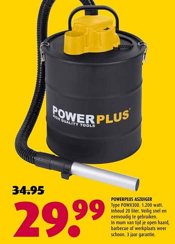 Aanbiedingen Powerplus aszuiger powx300 - Powerplus - Geldig van 16/01/2017 tot 29/01/2017 bij Hubo