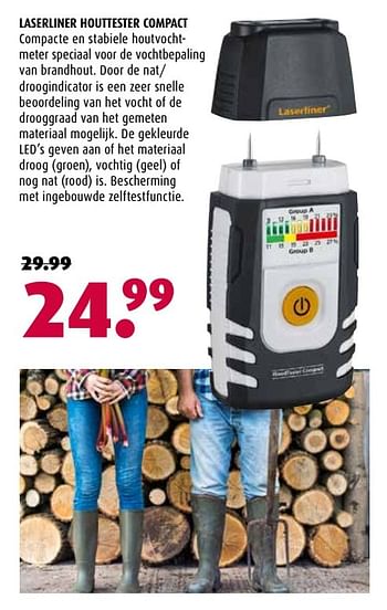 Aanbiedingen Laserliner houttester compact - LaserLiner - Geldig van 16/01/2017 tot 29/01/2017 bij Hubo