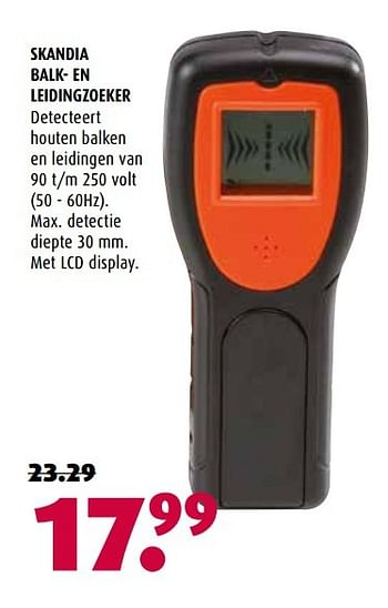 Aanbiedingen Skandia balk- en leidingzoeker - Skandia - Geldig van 16/01/2017 tot 29/01/2017 bij Hubo