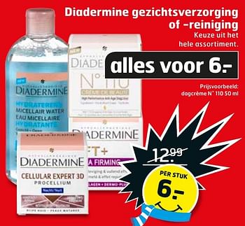 Aanbiedingen Diadermine gezichtsverzorging of -reiniging - Diadermine - Geldig van 17/01/2017 tot 29/01/2017 bij Trekpleister