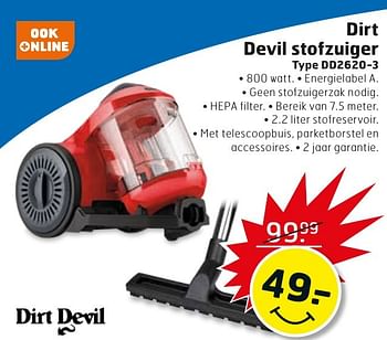 Aanbiedingen Dirt devil stofzuiger dd2620-3 - Dirt devil - Geldig van 17/01/2017 tot 29/01/2017 bij Trekpleister