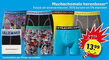Aanbiedingen Muchachomalo herenboxer - Muchachomalo - Geldig van 17/01/2017 tot 29/01/2017 bij Trekpleister