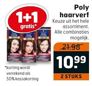 Aanbiedingen Poly haarverf - Poly Color - Geldig van 17/01/2017 tot 29/01/2017 bij Trekpleister