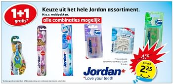Aanbiedingen Tandenborstel kids 3-5 jaar - Jordan - Geldig van 17/01/2017 tot 29/01/2017 bij Trekpleister